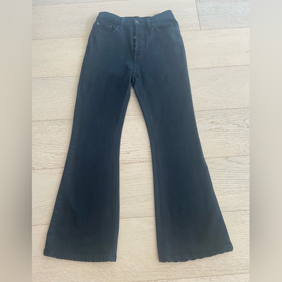 Aritzia Denim Forum Marianne Flare Jeans 26 Black Mid Rise EUC - Picture 2 of 11